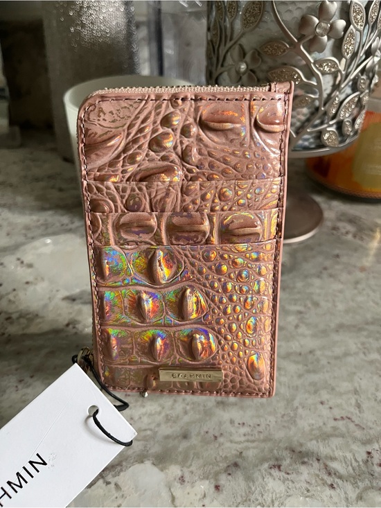 Brahmin Handbags - Brahmin Lennon Rose Gold Melbourne Croc-Embossed card and coin pouch